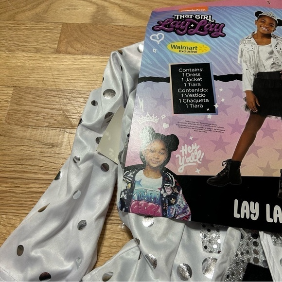 That Girl Lay Lay Costume Nickelodeon NEW Small Dress Jacket Black Silver Kids - Picture 2 of 7